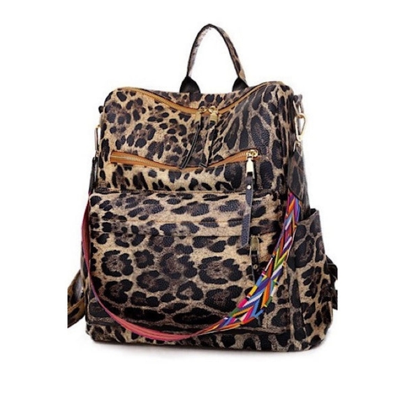 Miss Sparkle Handbags - Animal print Back Pack